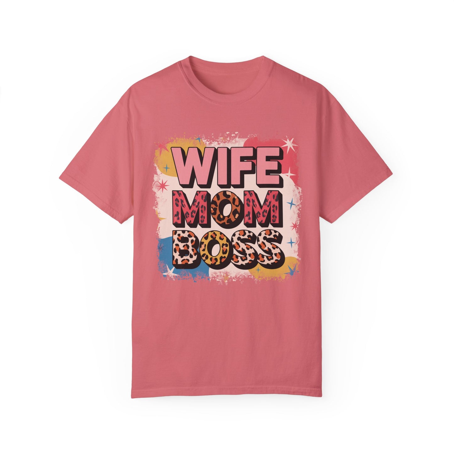 WIFE MOM BOSS Leopard Print T-Shirt