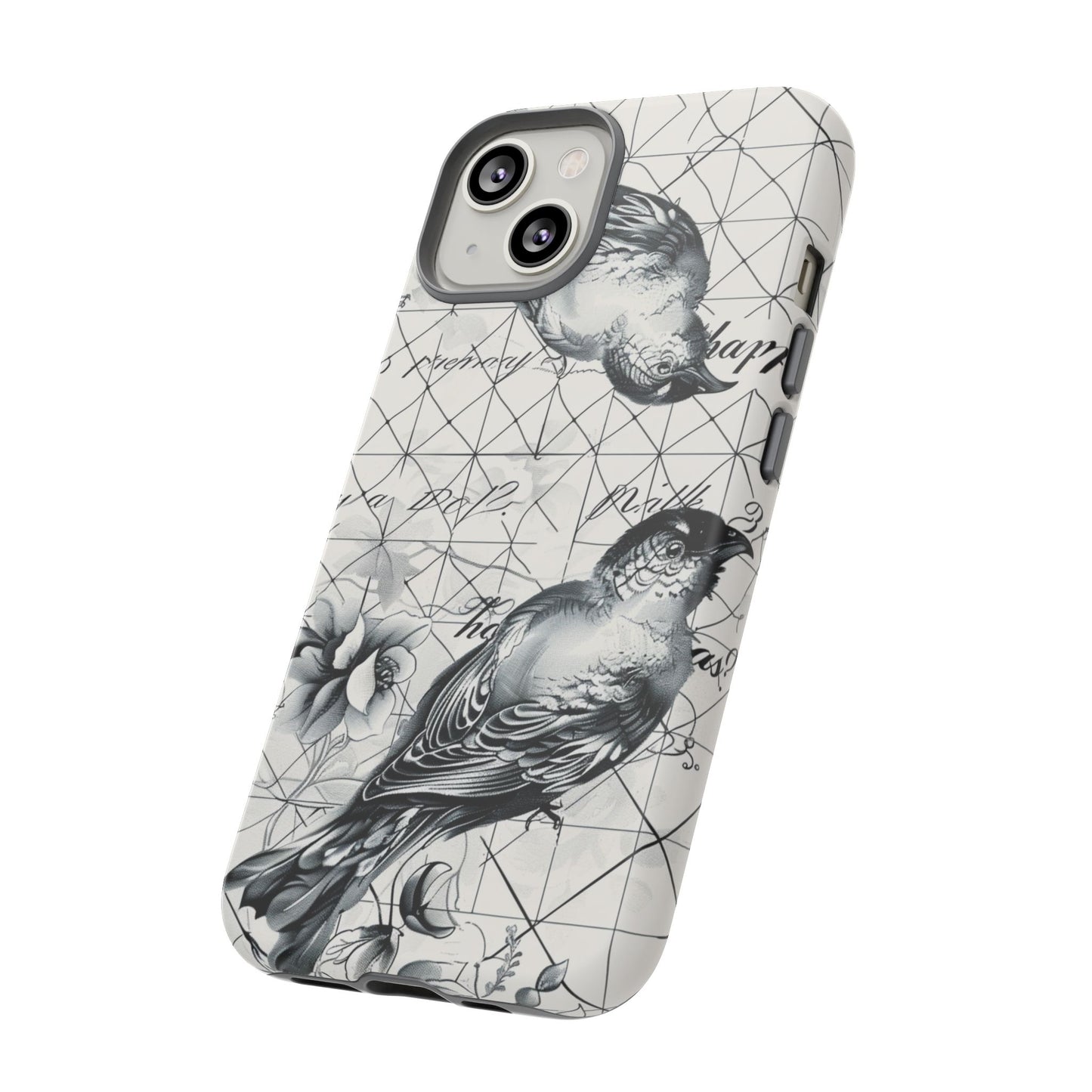 Monochrome Bird Elegance Durable Phone Case