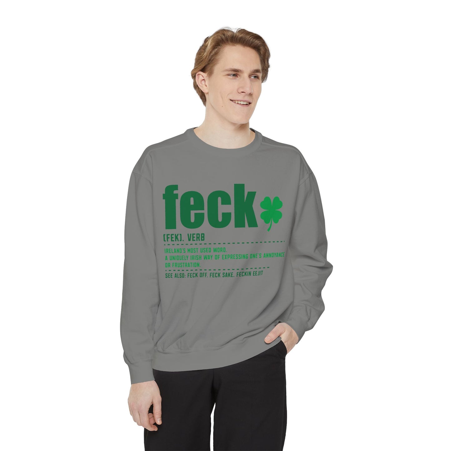 Lucky Shamrock Pullover Unisex Garment-Dyed Sweatshirt
