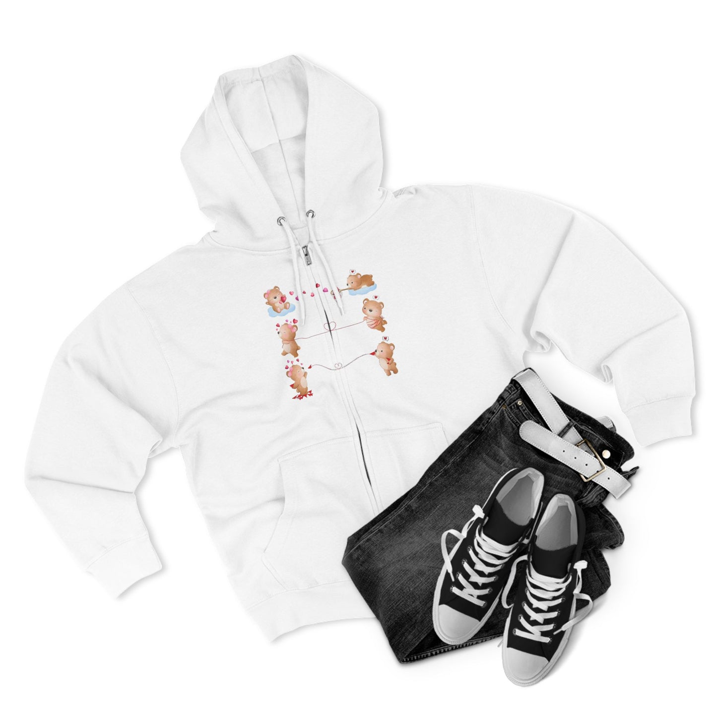 Cuddly Love Teddy Unisex Zip Hoodie