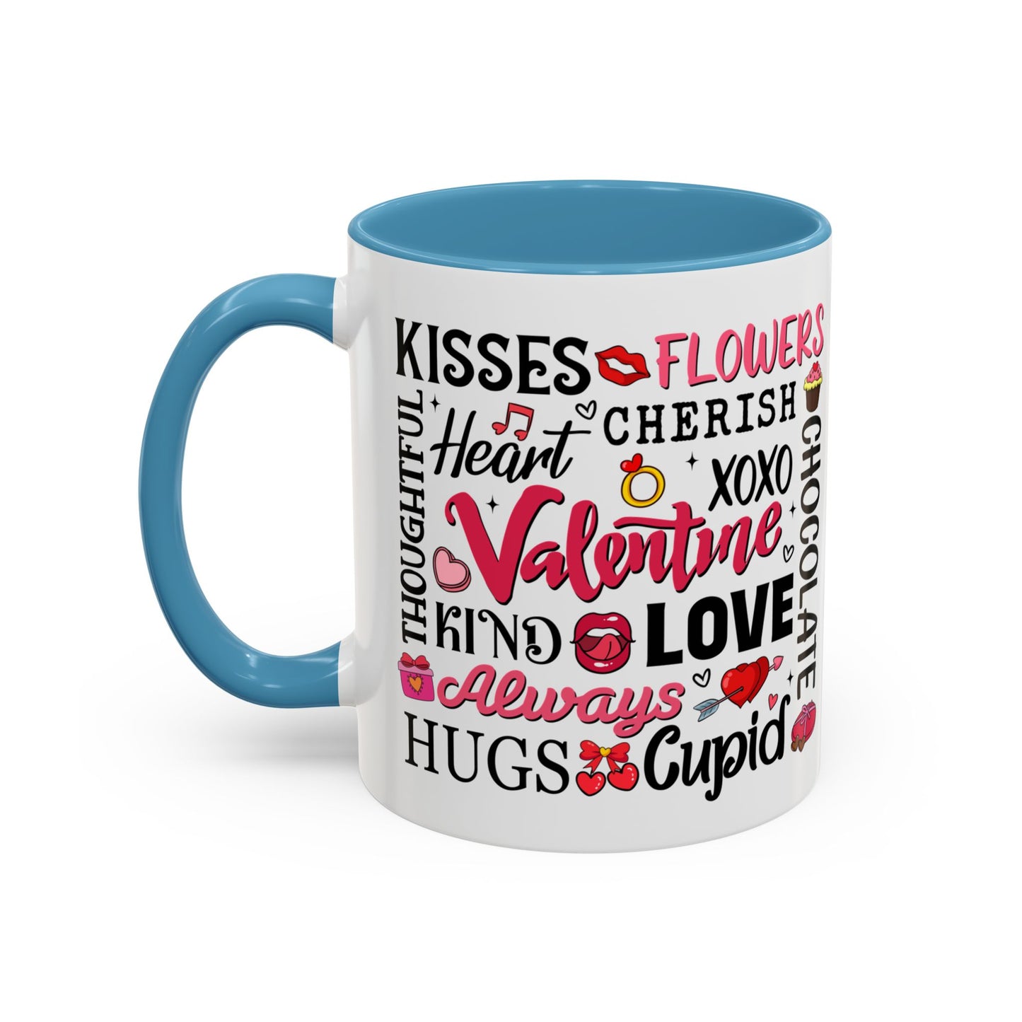 Valentine's Day Word Art Color Mug with Personalized Name