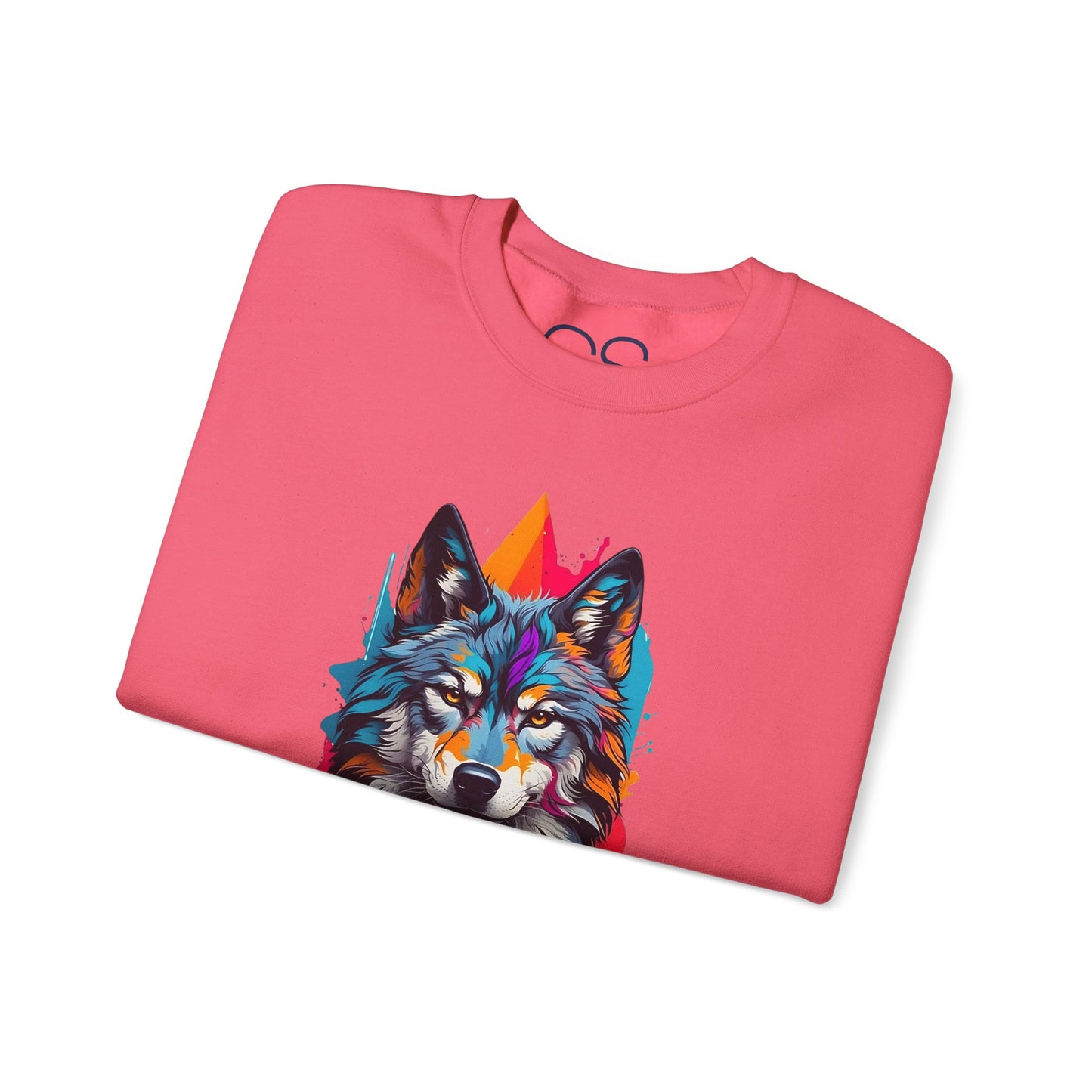 Vibrant Wolf Art Crewneck Sweatshirt - Watercolor Style Graphic