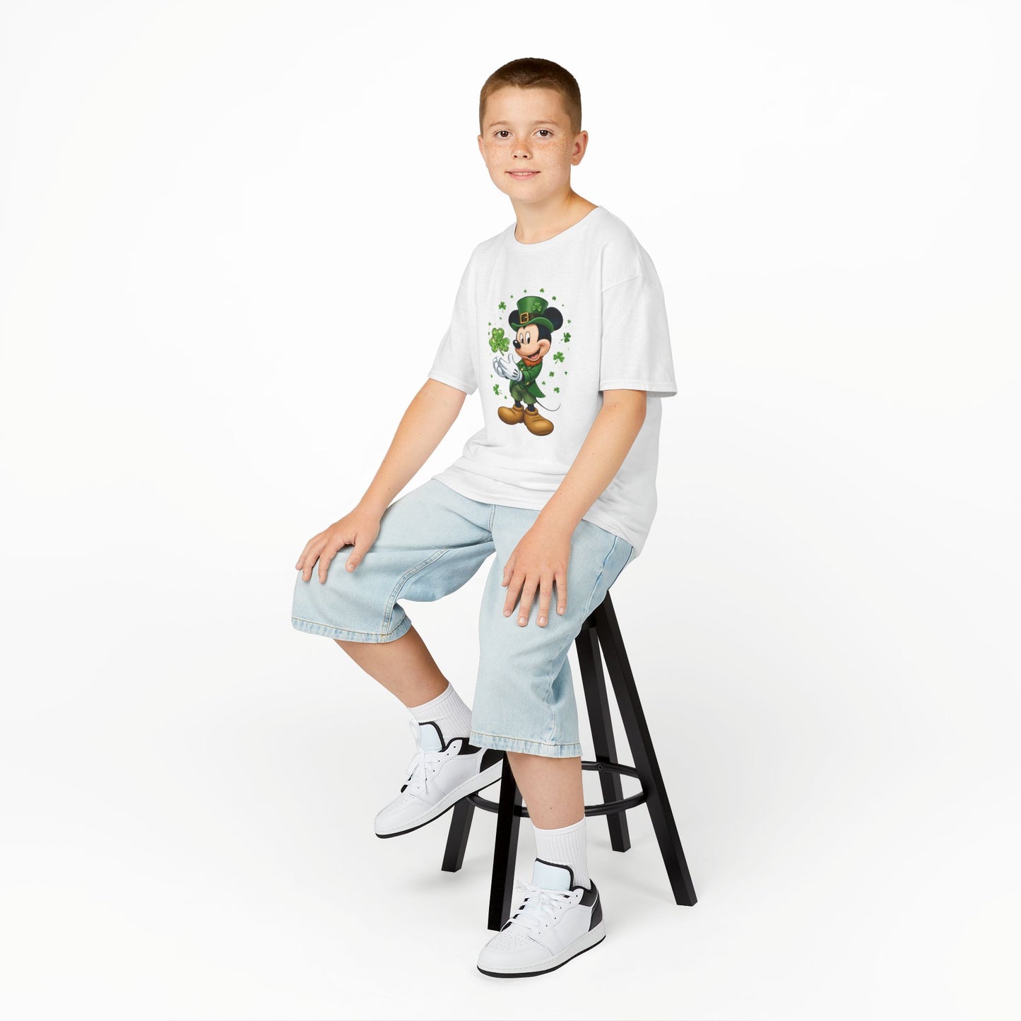 Kids St. Patrick's Day Mickey Mouse Heavy Cotton T-Shirt