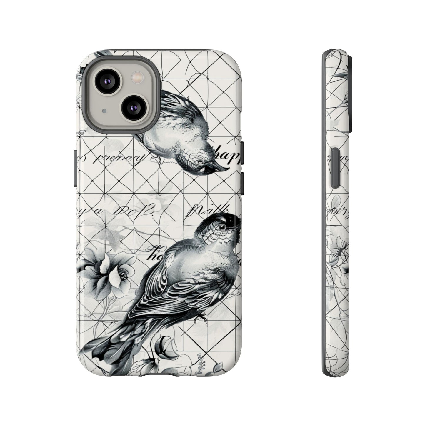 Monochrome Bird Elegance Durable Phone Case