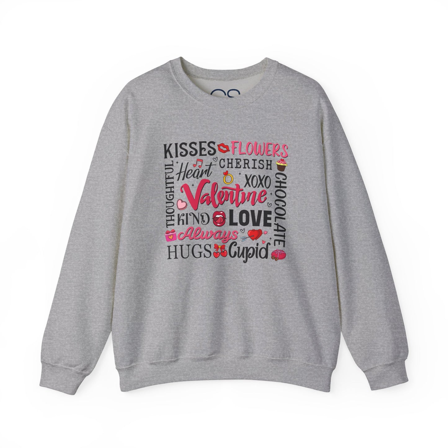 Valentine's Day Word Art Sweatshirt Crewneck Sweatshirt