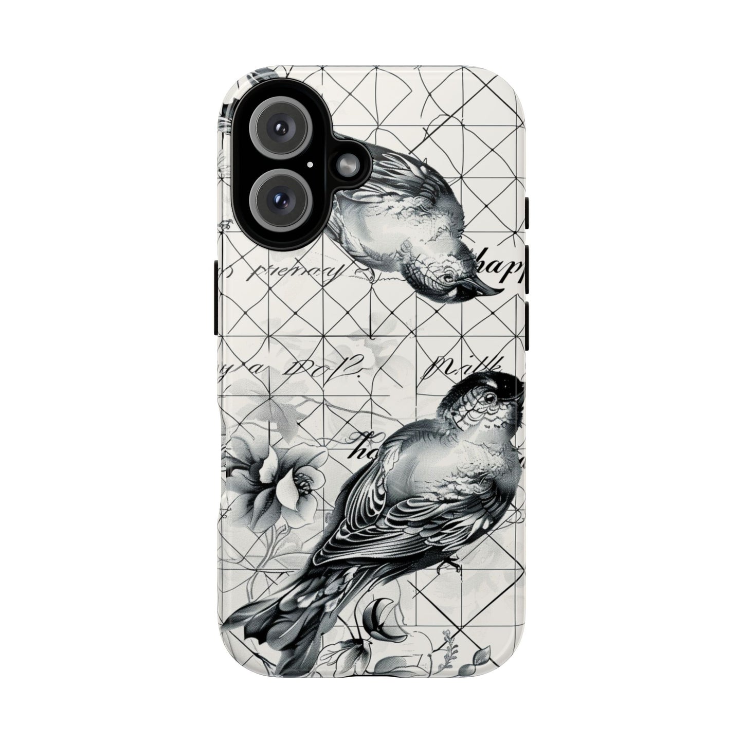 Monochrome Bird Elegance Durable Phone Case