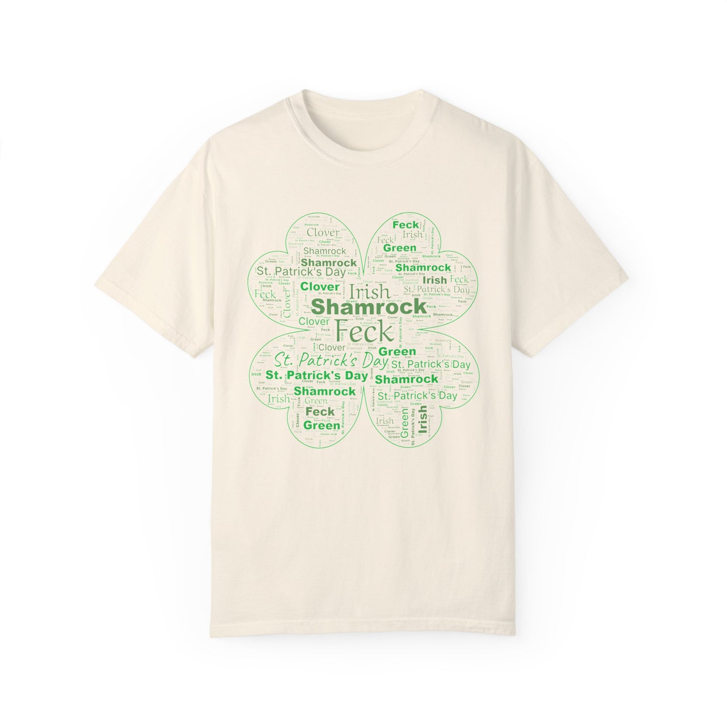 Irish Shamrock Clover Word Art T-Shirt