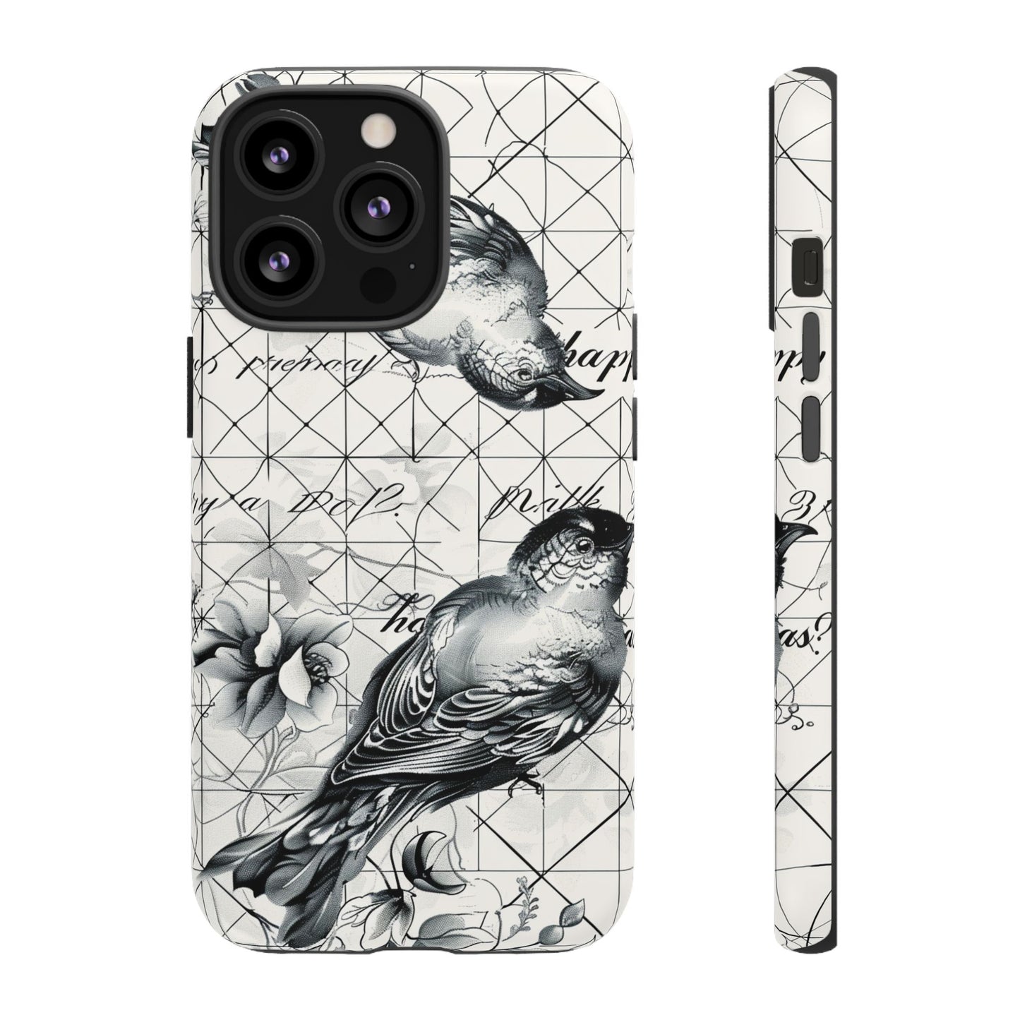 Monochrome Bird Elegance Durable Phone Case
