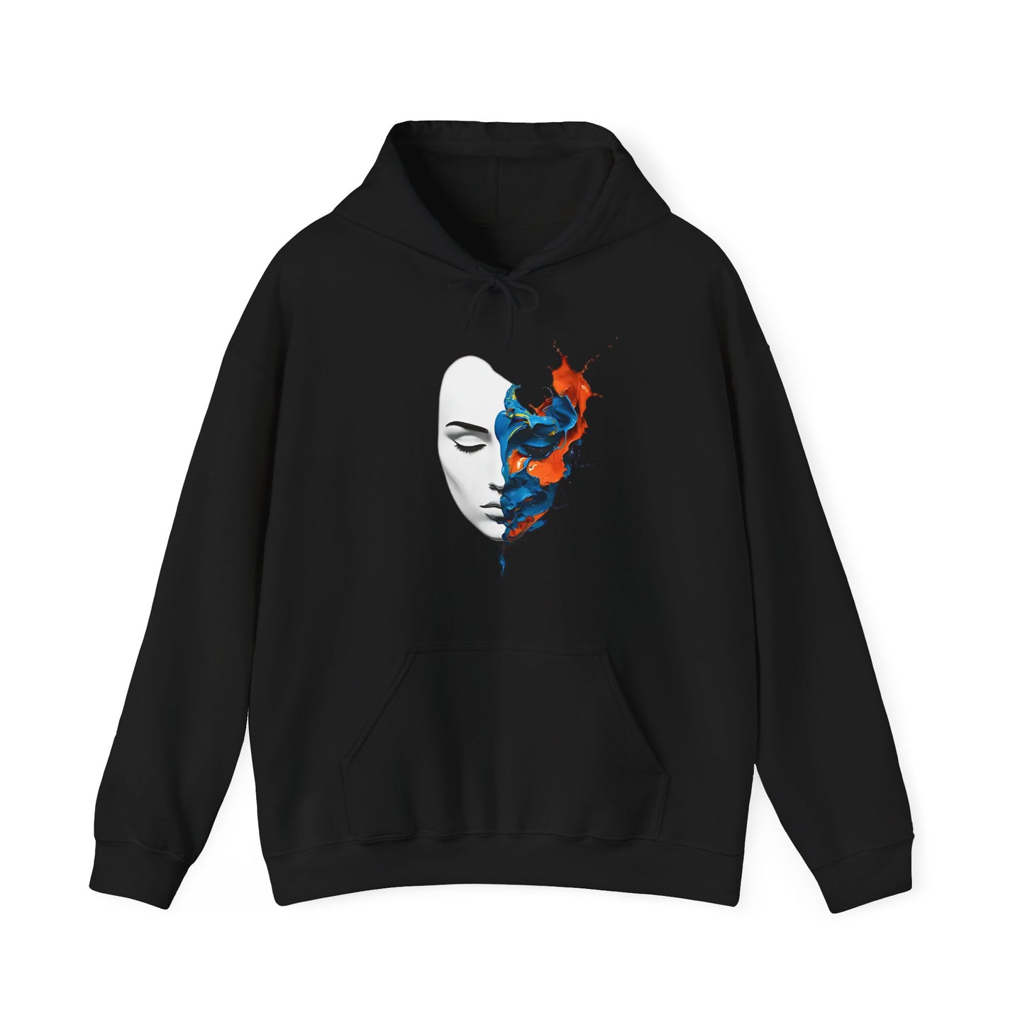 Abstract Art Face Hooded Sweatshirt