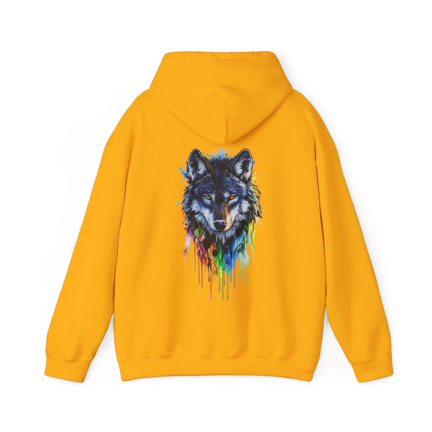 Vibrant Wolf Graphic Hooded Sweatshirt