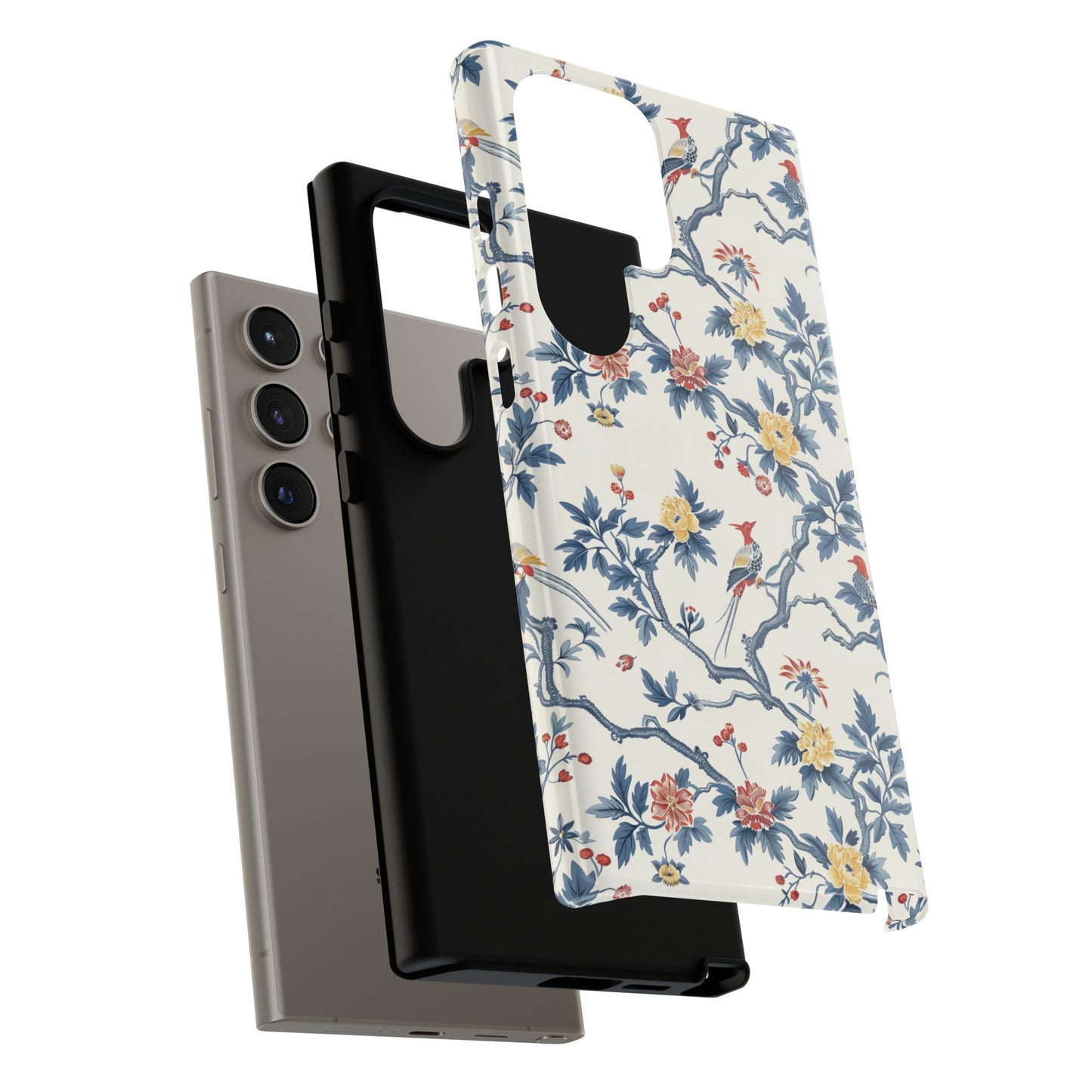 Elegant Chinoiserie-Patterned Protective Phone Case