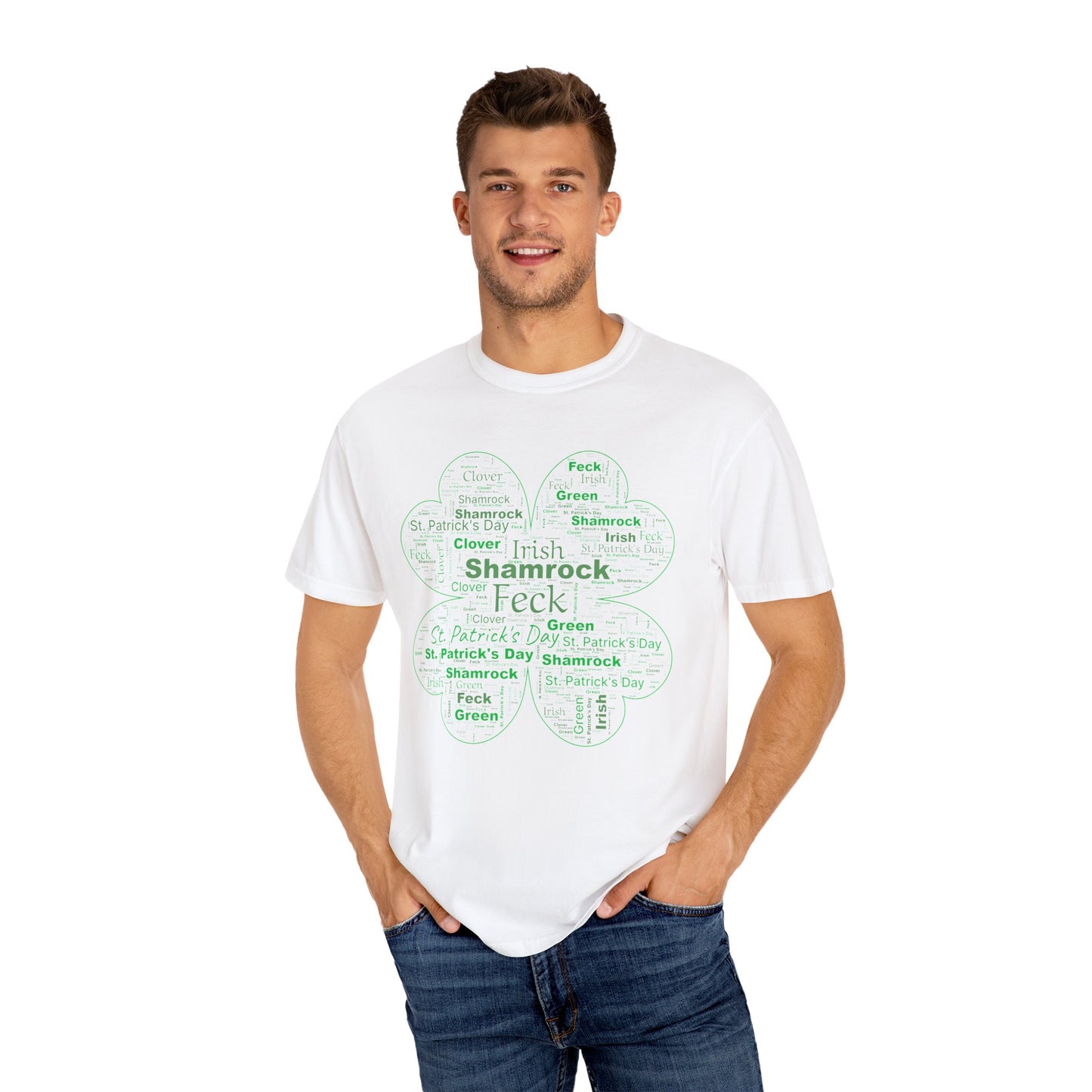 Irish Shamrock Clover Word Art T-Shirt
