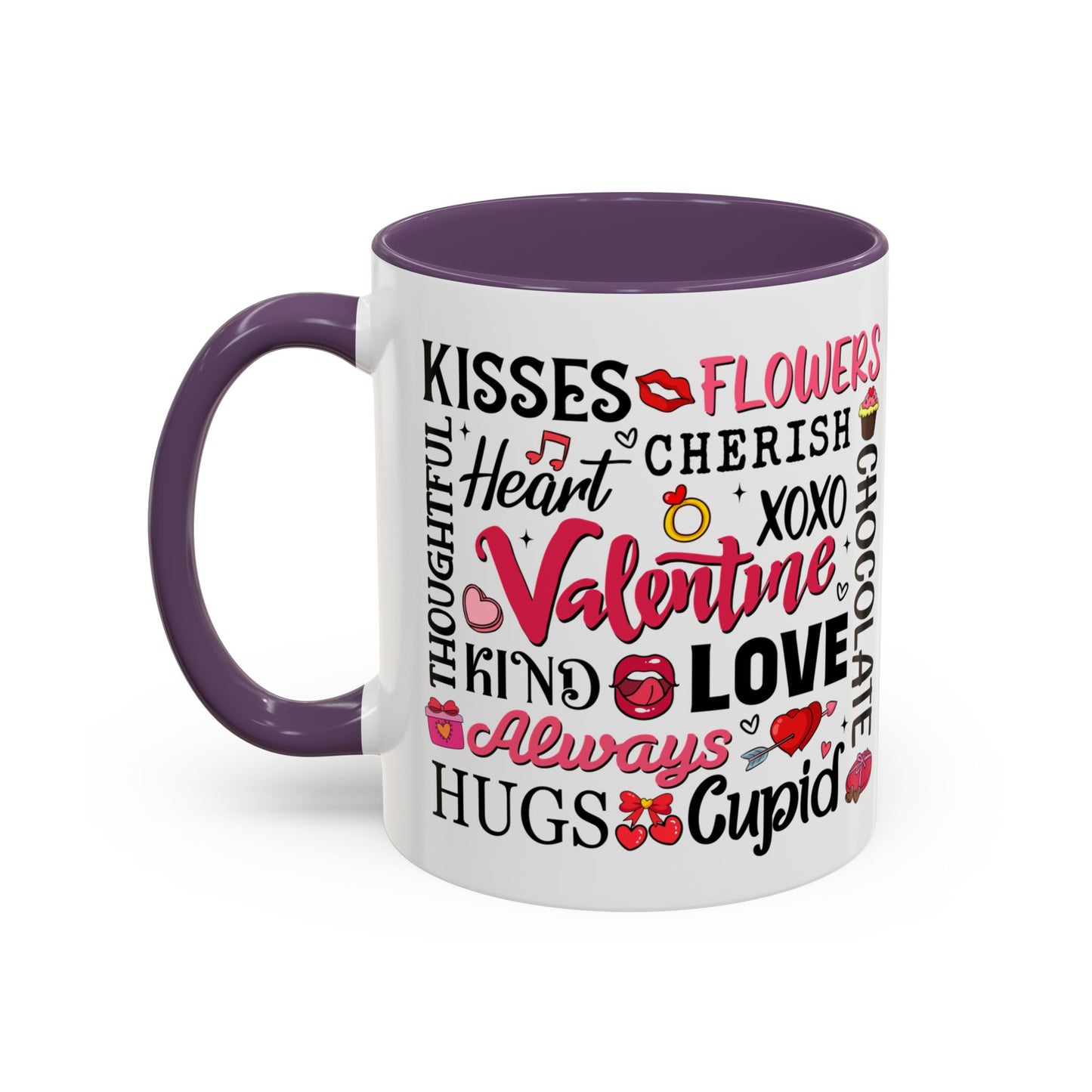 Valentine's Day Word Art Color Mug with Personalized Name