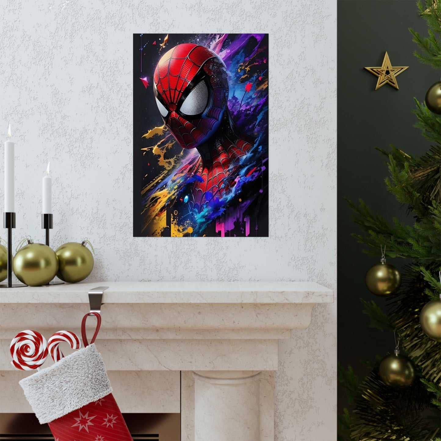 Spider-Hero Cosmic Art Poster