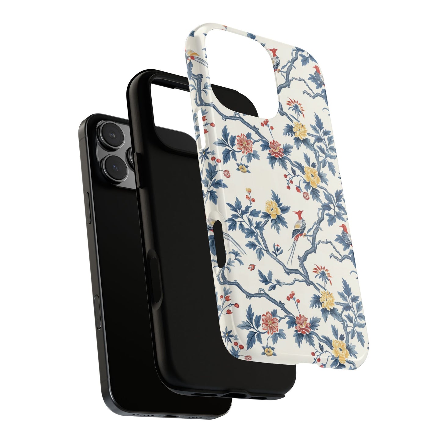Elegant Chinoiserie-Patterned Protective Phone Case