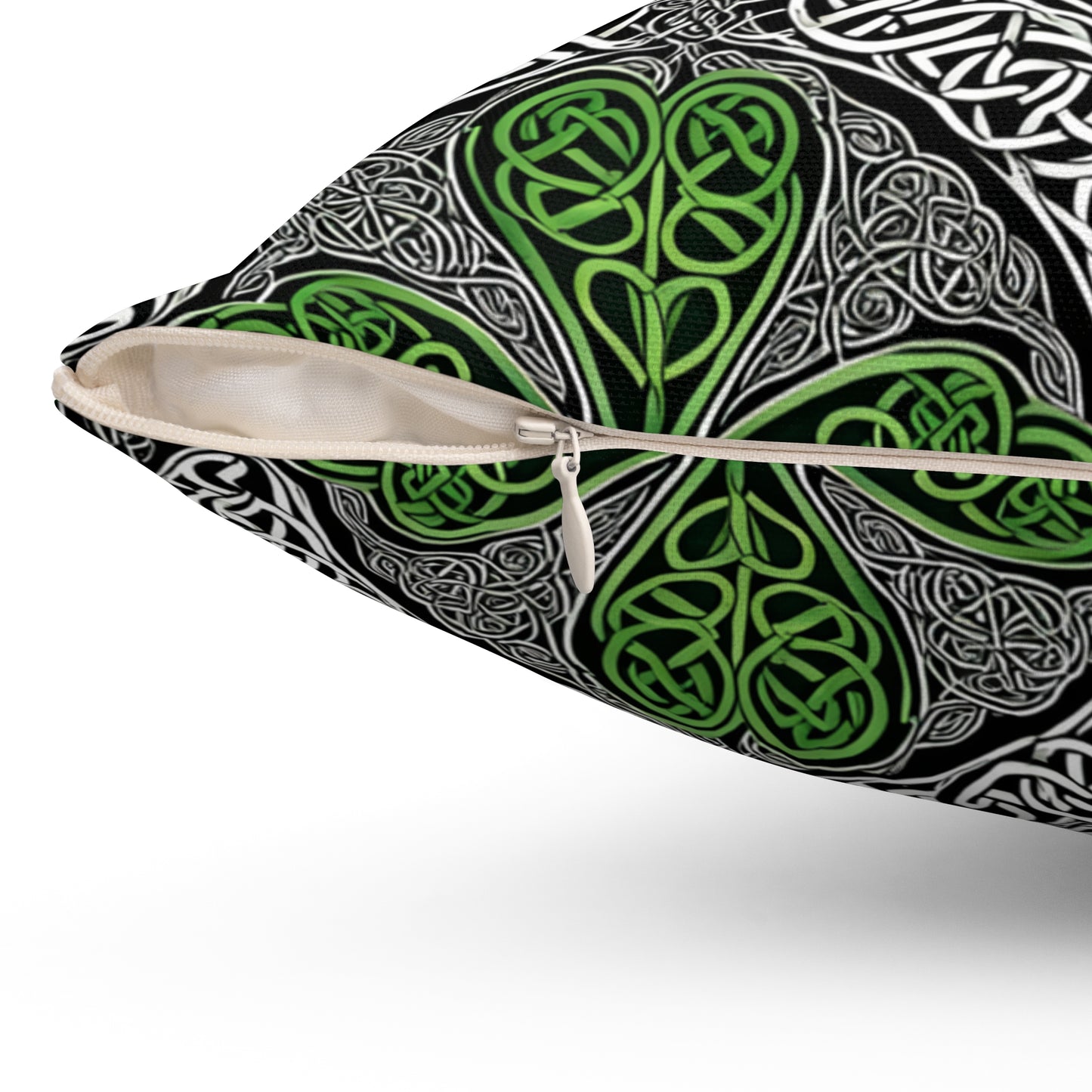 Celtic Shamrock Throw Pillow