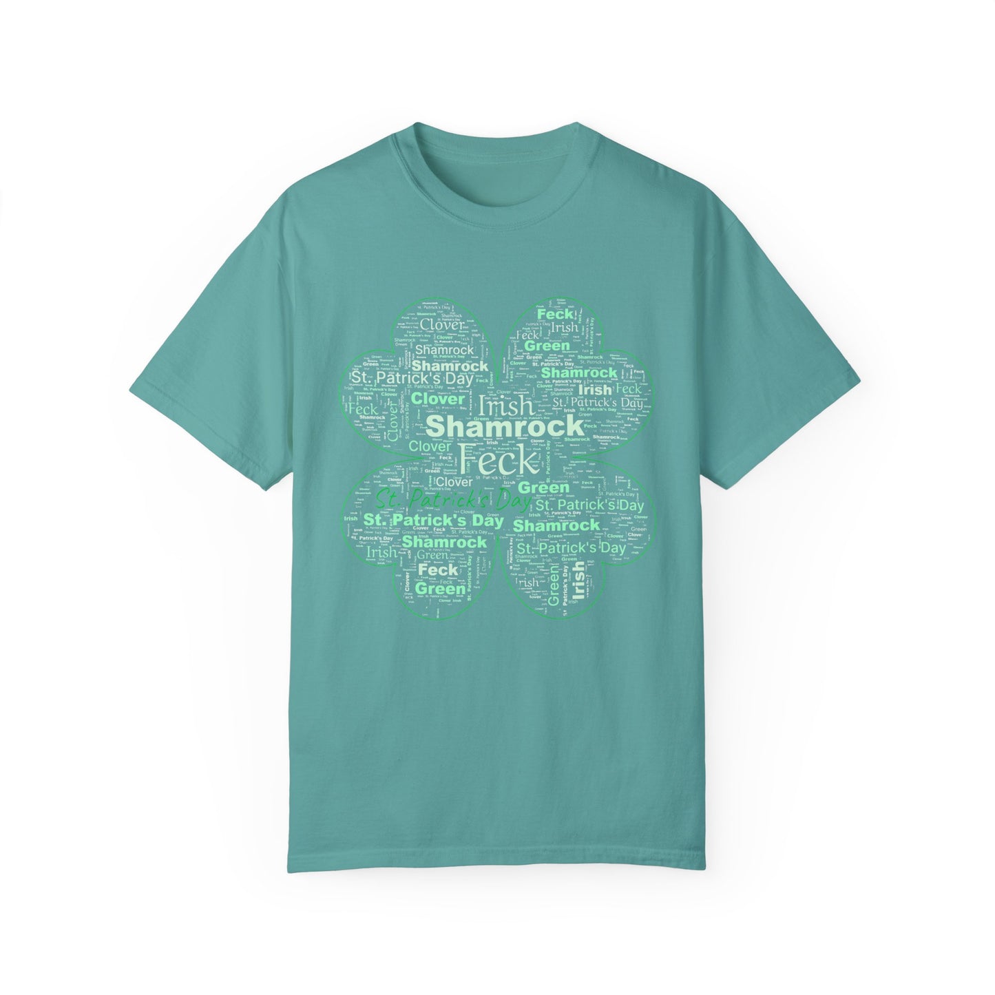 Irish Shamrock Clover Word Art T-Shirt
