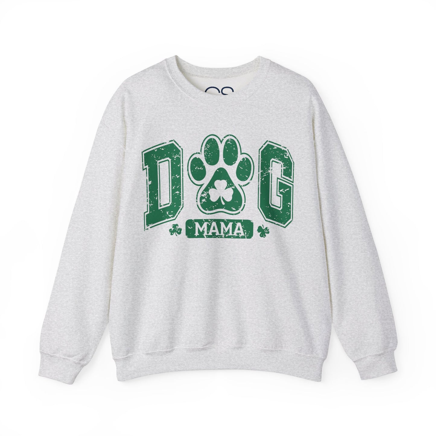 Lucky Dog Mama St. Paddy's Day Sweatshirt - Green Paw Print Sweater