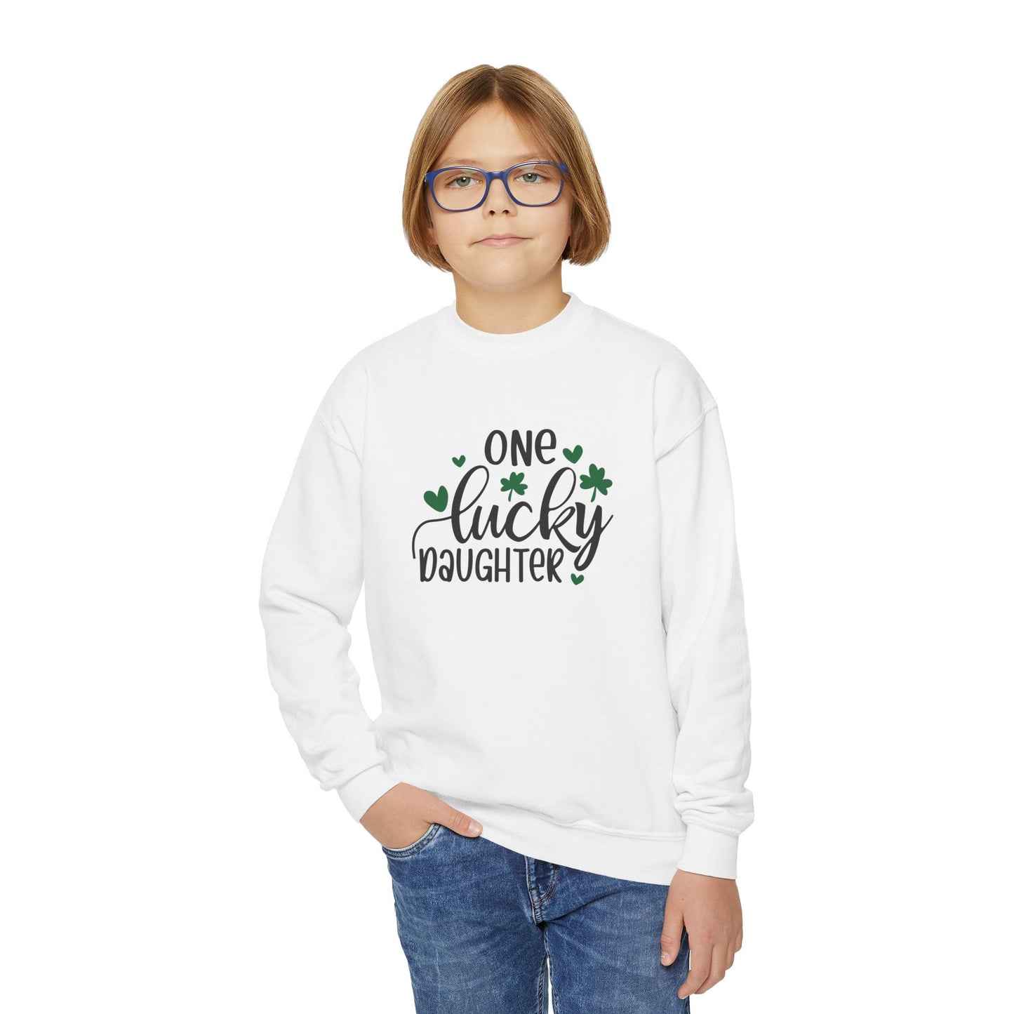 Personalized One Lucky Daughter St. Patrick's Day Kids Sweatshirt - With Bundle