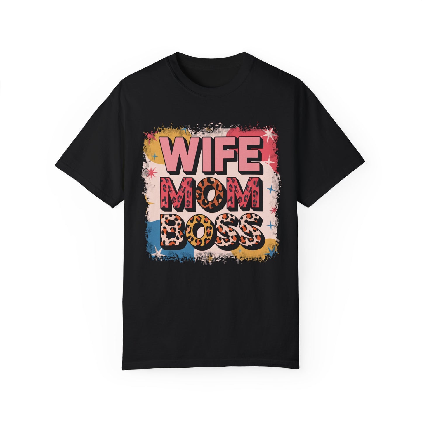 WIFE MOM BOSS Leopard Print T-Shirt