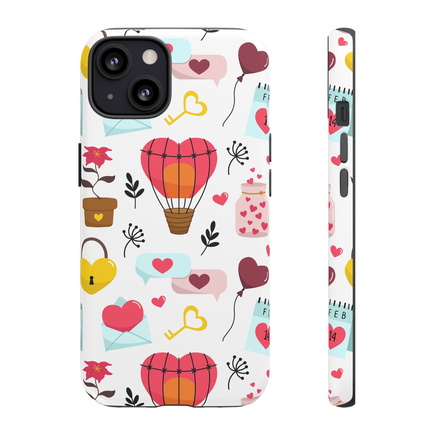 Valentine's Day Heart-Themed Durable Phone Case