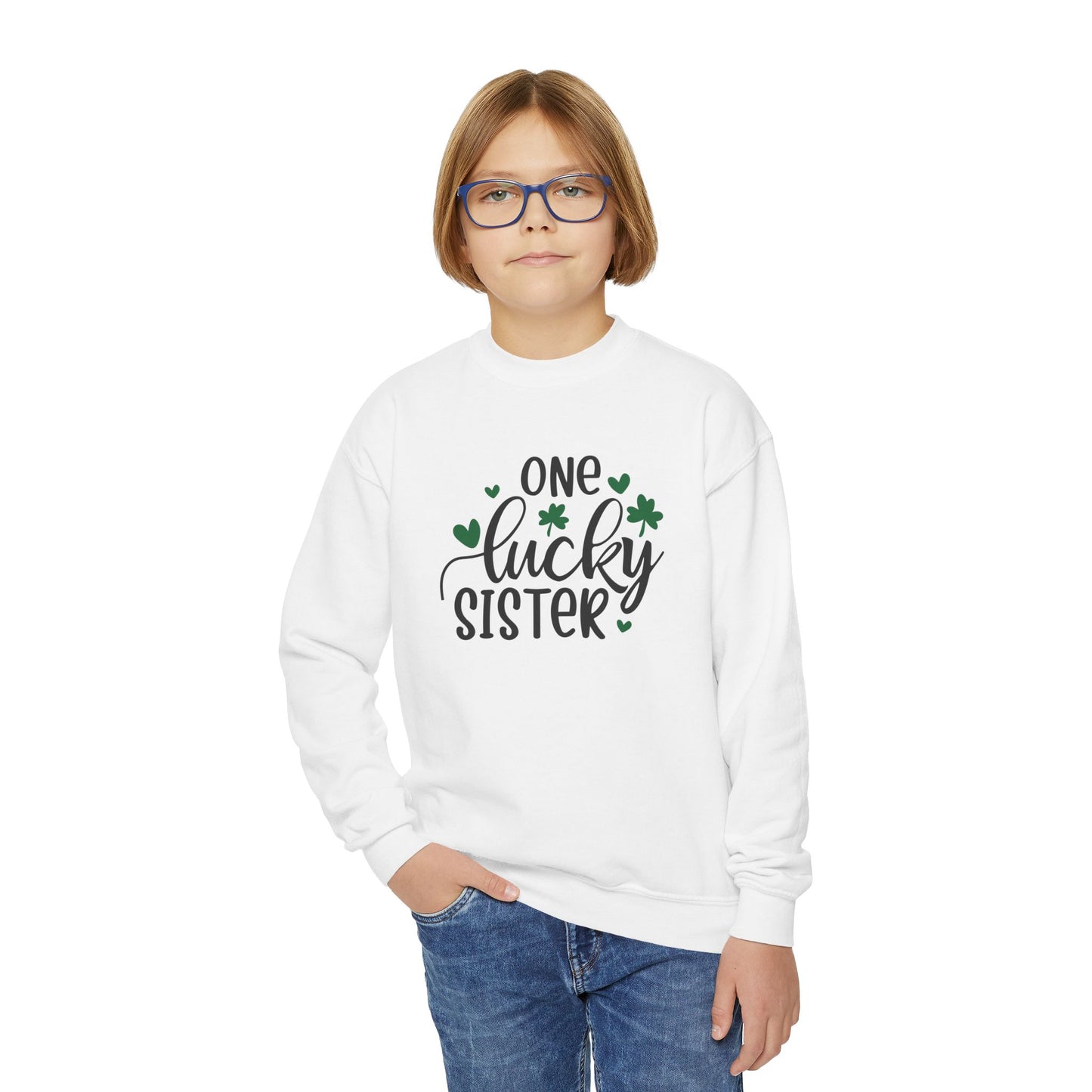One Lucky Sister St. Patrick's Day Kids Sweatshirt - With Bundle