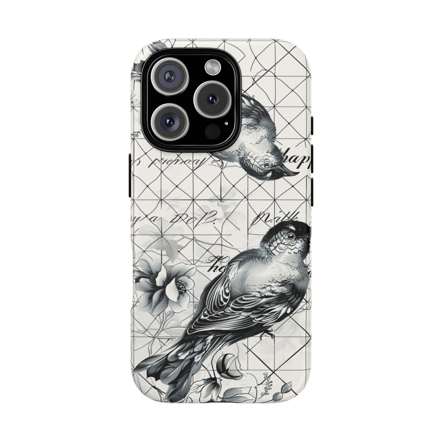 Monochrome Bird Elegance Durable Phone Case