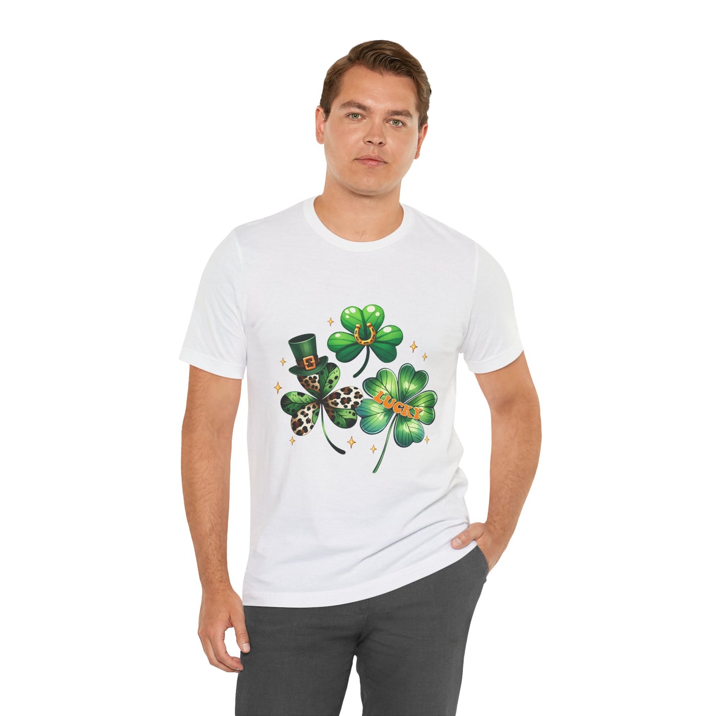 Shamrock Garden T-Shirt | Lucky Leopard Print Clover Tee | St. Patrick's Day Fashion Top
