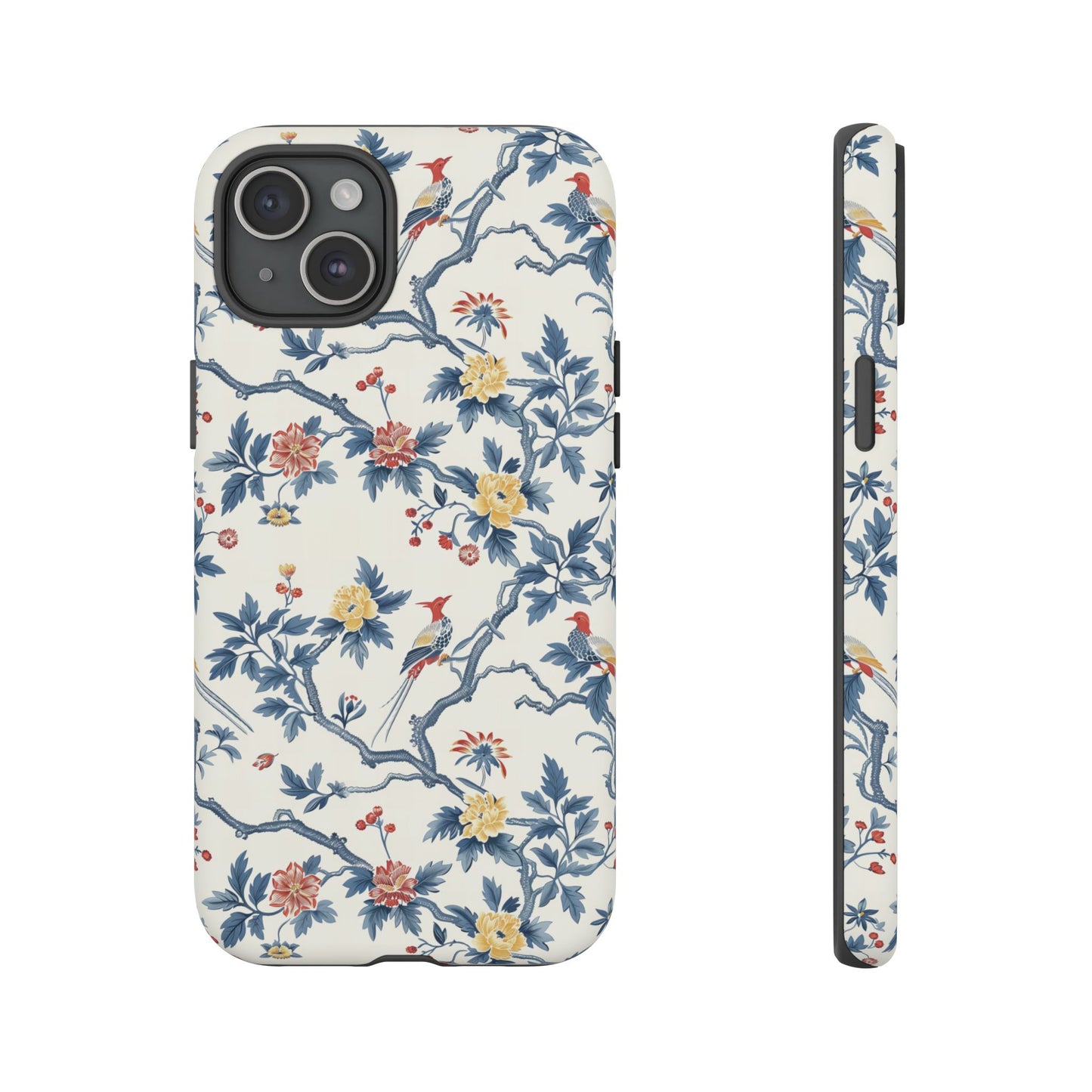 Elegant Chinoiserie-Patterned Protective Phone Case