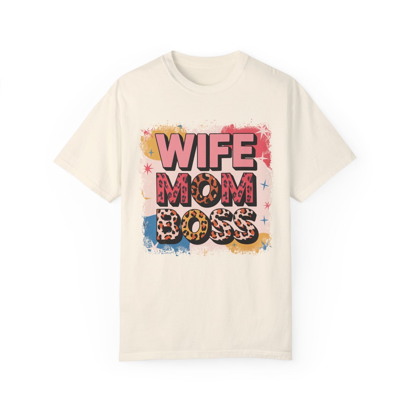 WIFE MOM BOSS Leopard Print T-Shirt