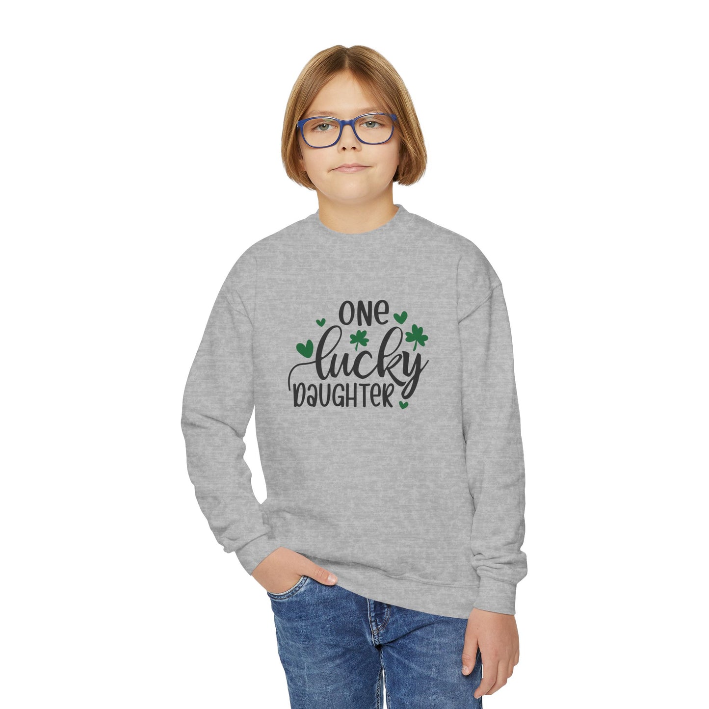 Personalized One Lucky Daughter St. Patrick's Day Kids Sweatshirt - With Bundle