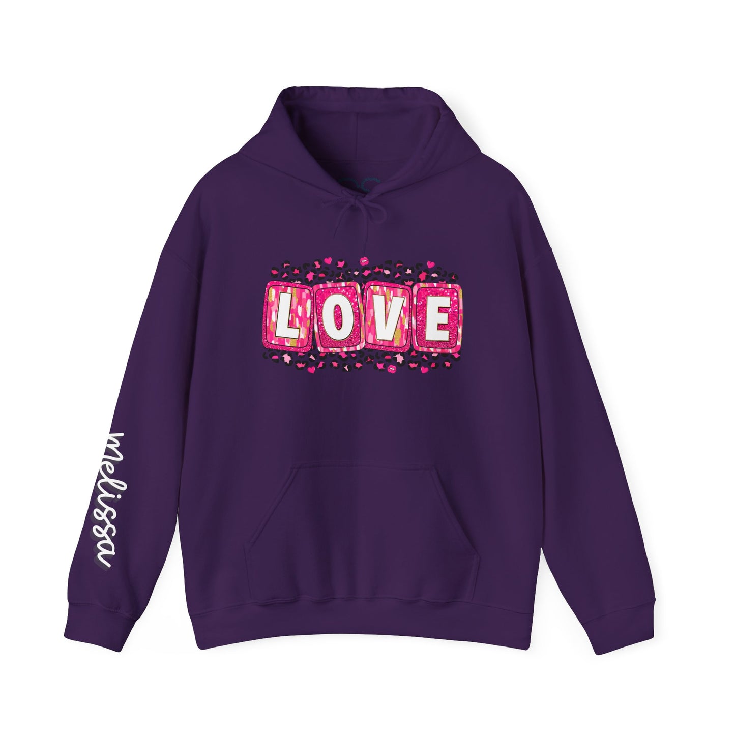 Personalized Love-Themed Hooded Sweatshirt