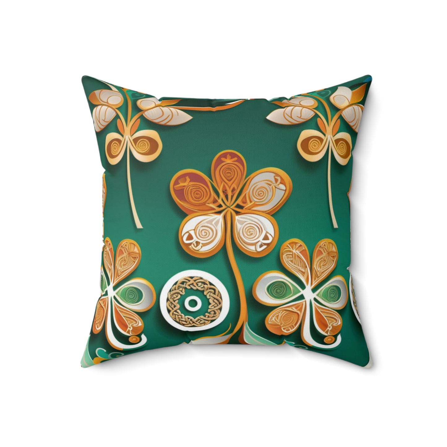 Golden Shamrock St. Patrick’s Day Pillow – Festive Irish Charm
