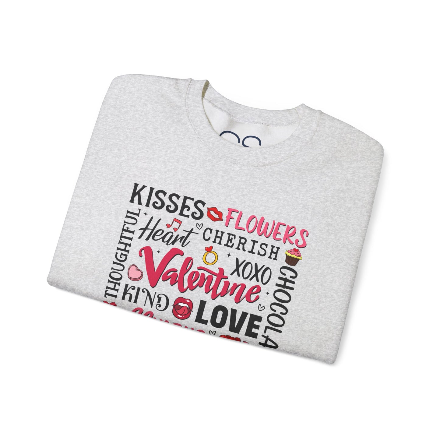 Valentine's Day Word Art Sweatshirt Crewneck Sweatshirt