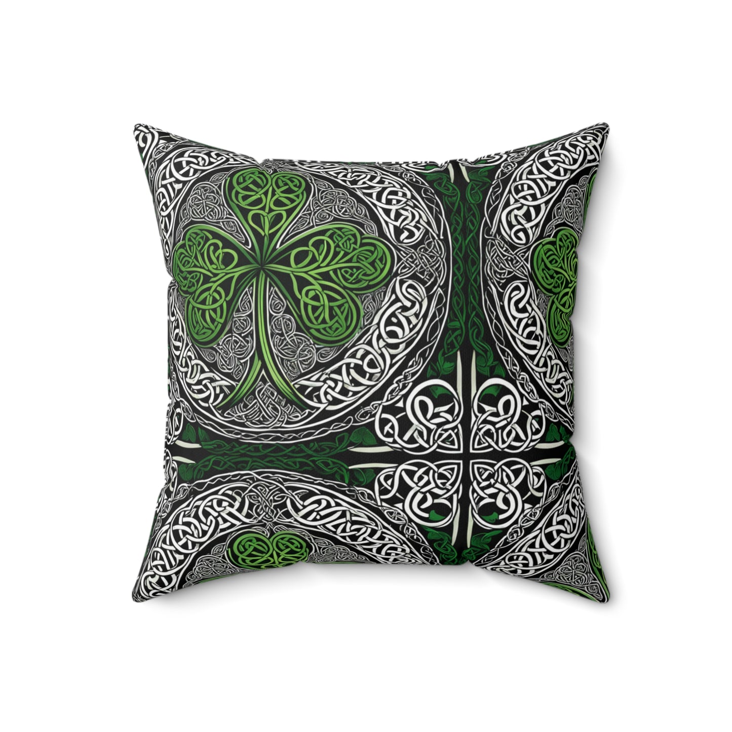 Celtic Shamrock Throw Pillow