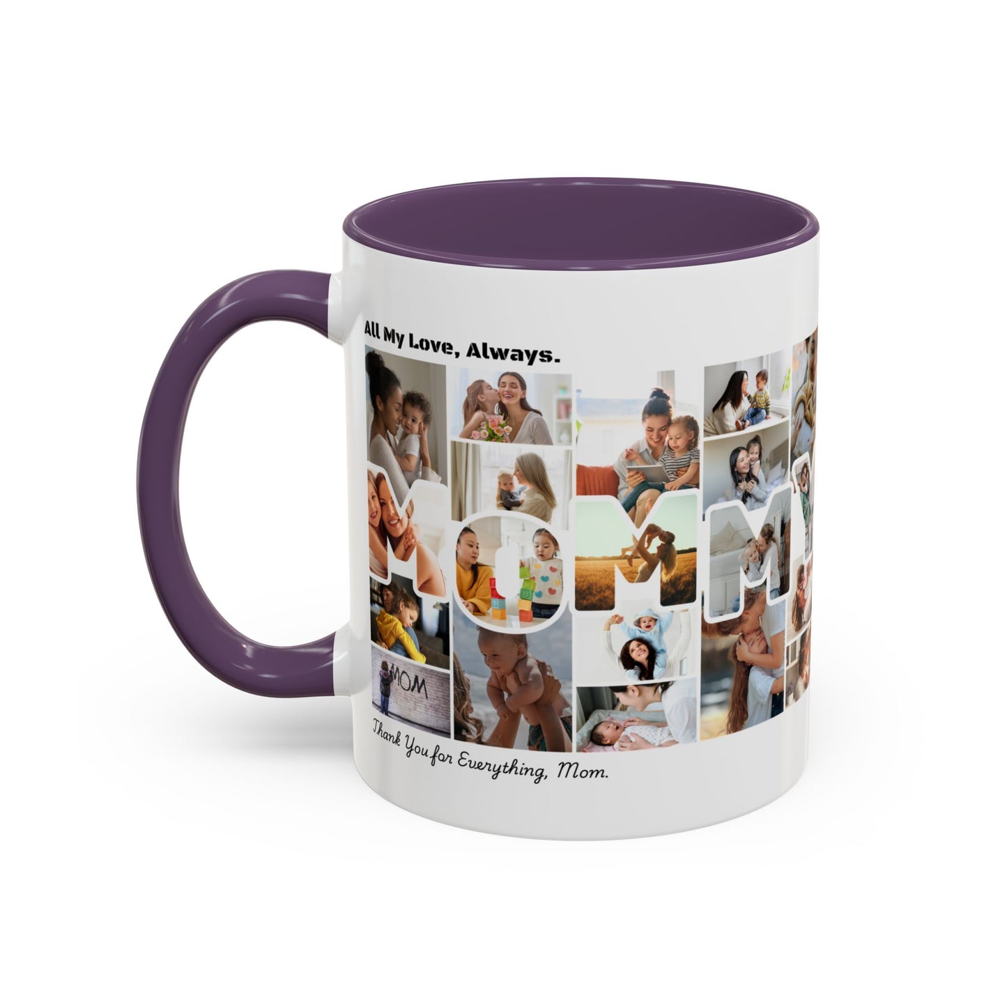 Personalized Mother's Day 'MOMMY' Text Photo Collage Mug