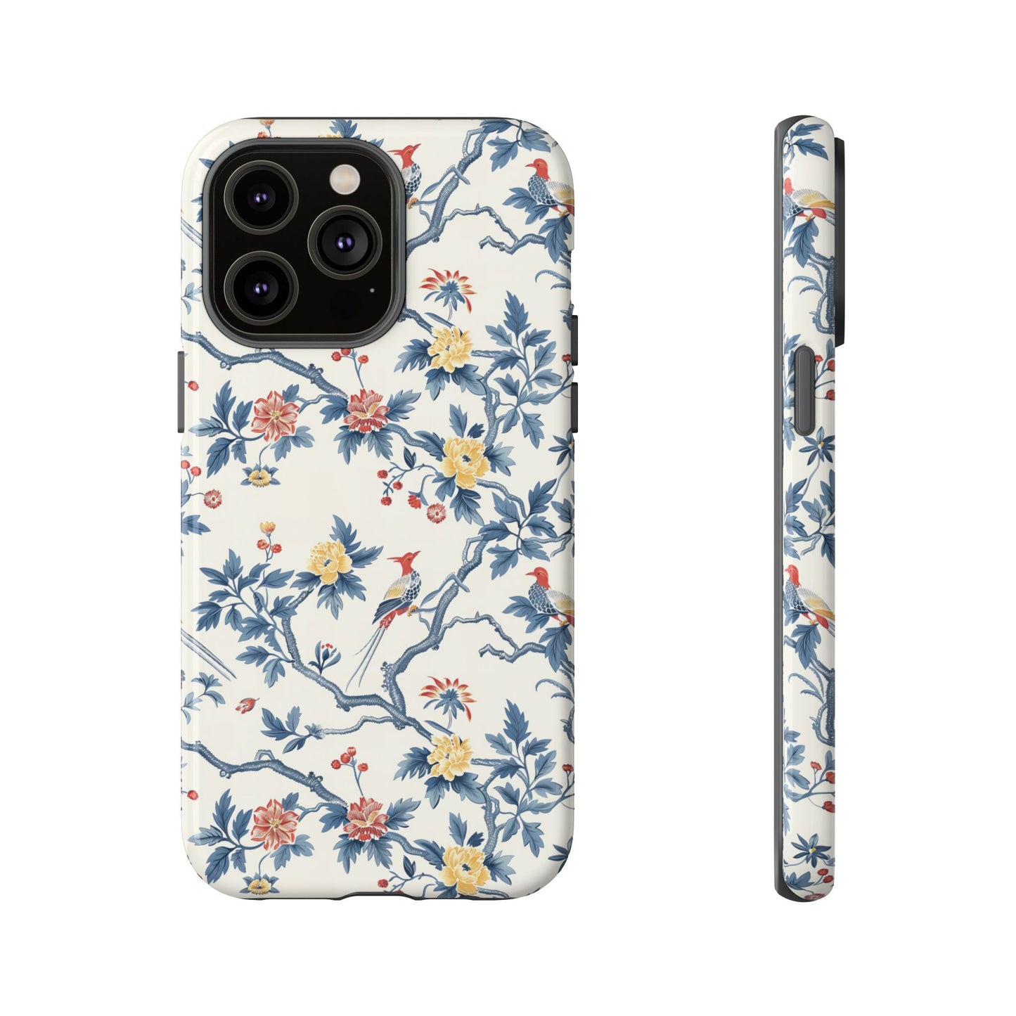 Elegant Chinoiserie-Patterned Protective Phone Case