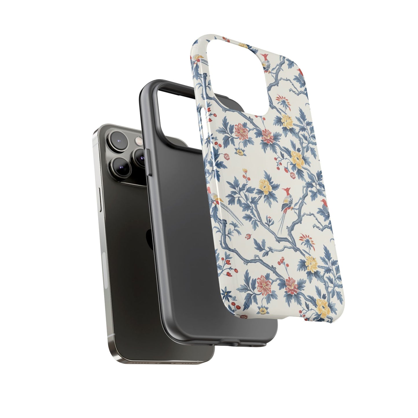 Elegant Chinoiserie-Patterned Protective Phone Case