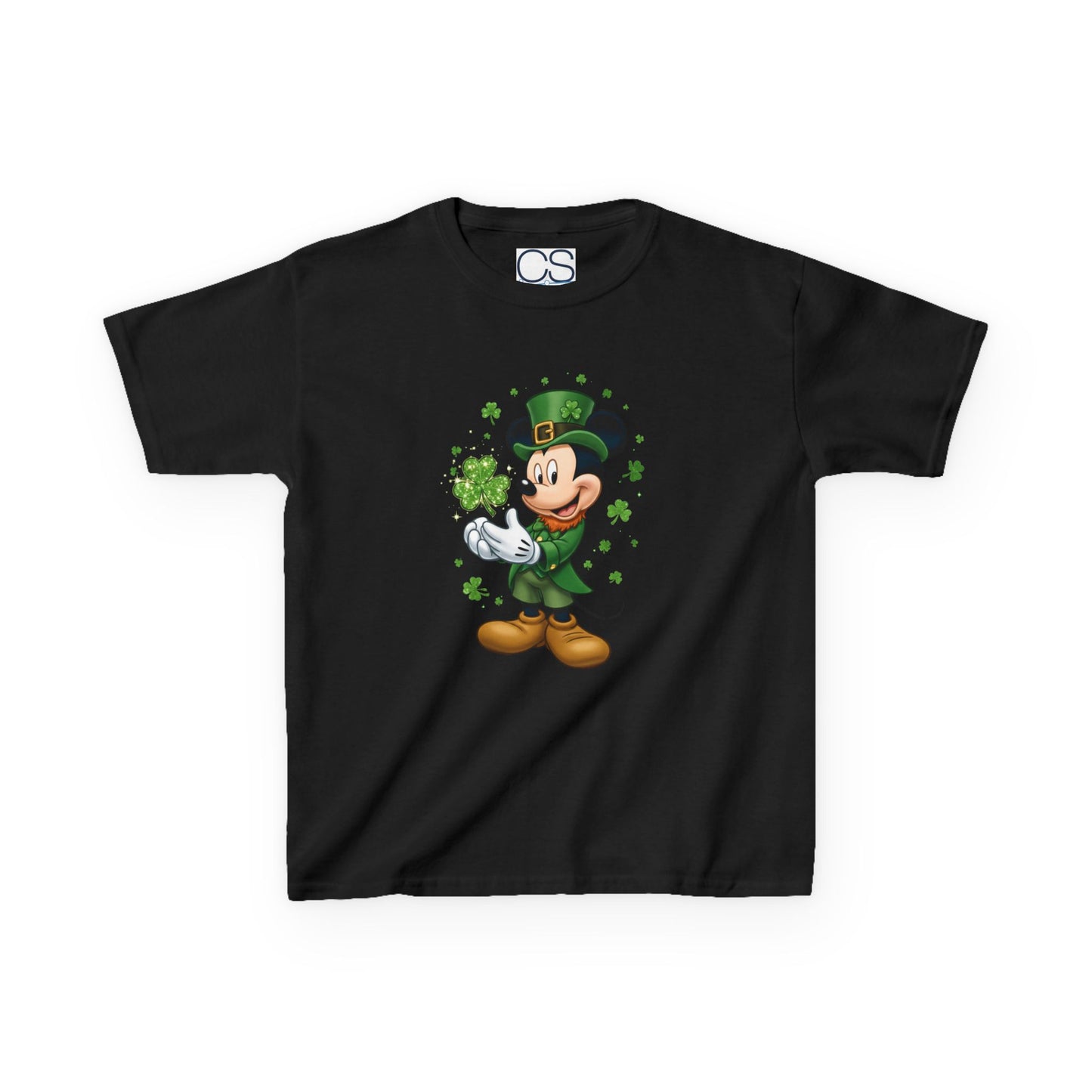 Kids St. Patrick's Day Mickey Mouse Heavy Cotton T-Shirt