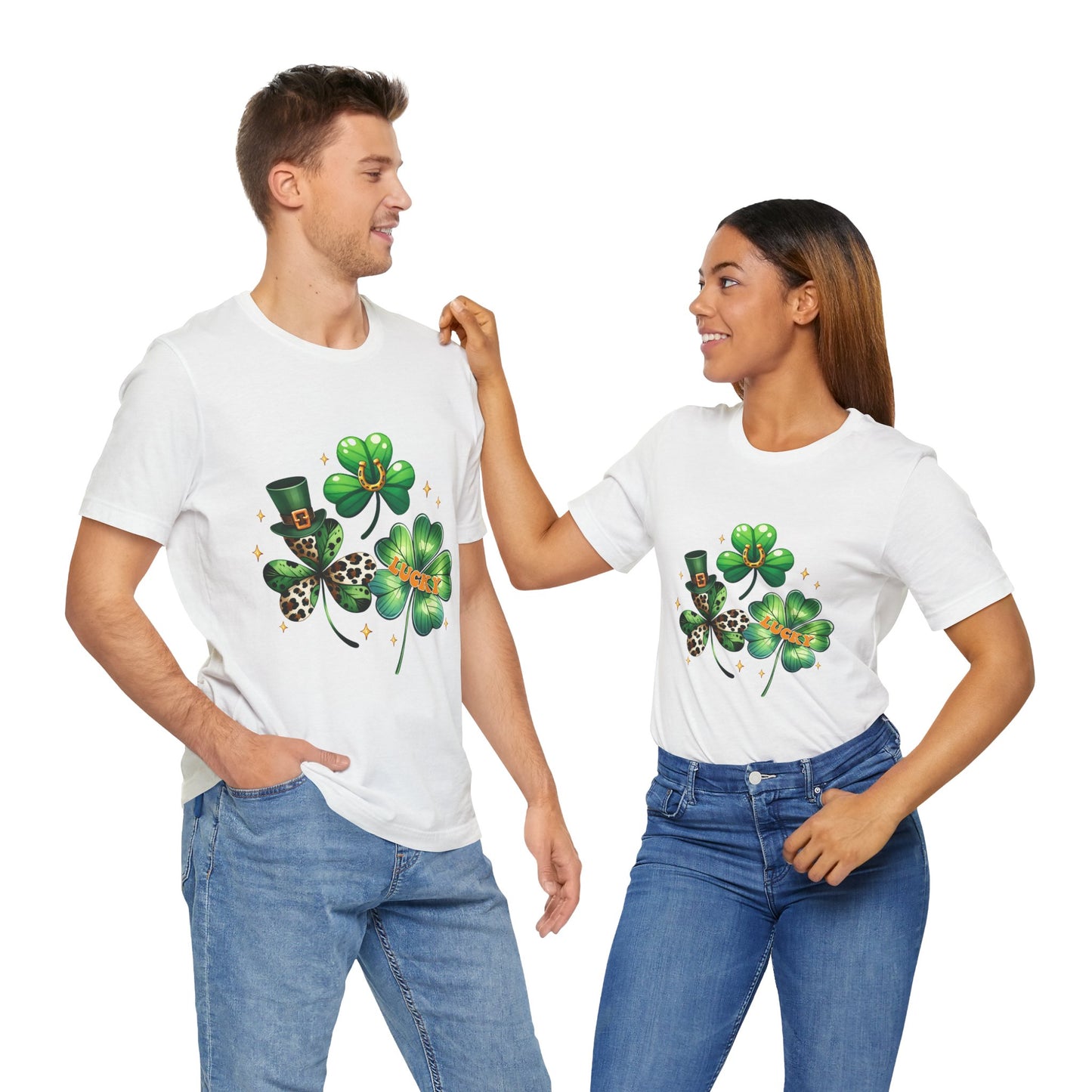 Shamrock Garden T-Shirt | Lucky Leopard Print Clover Tee | St. Patrick's Day Fashion Top