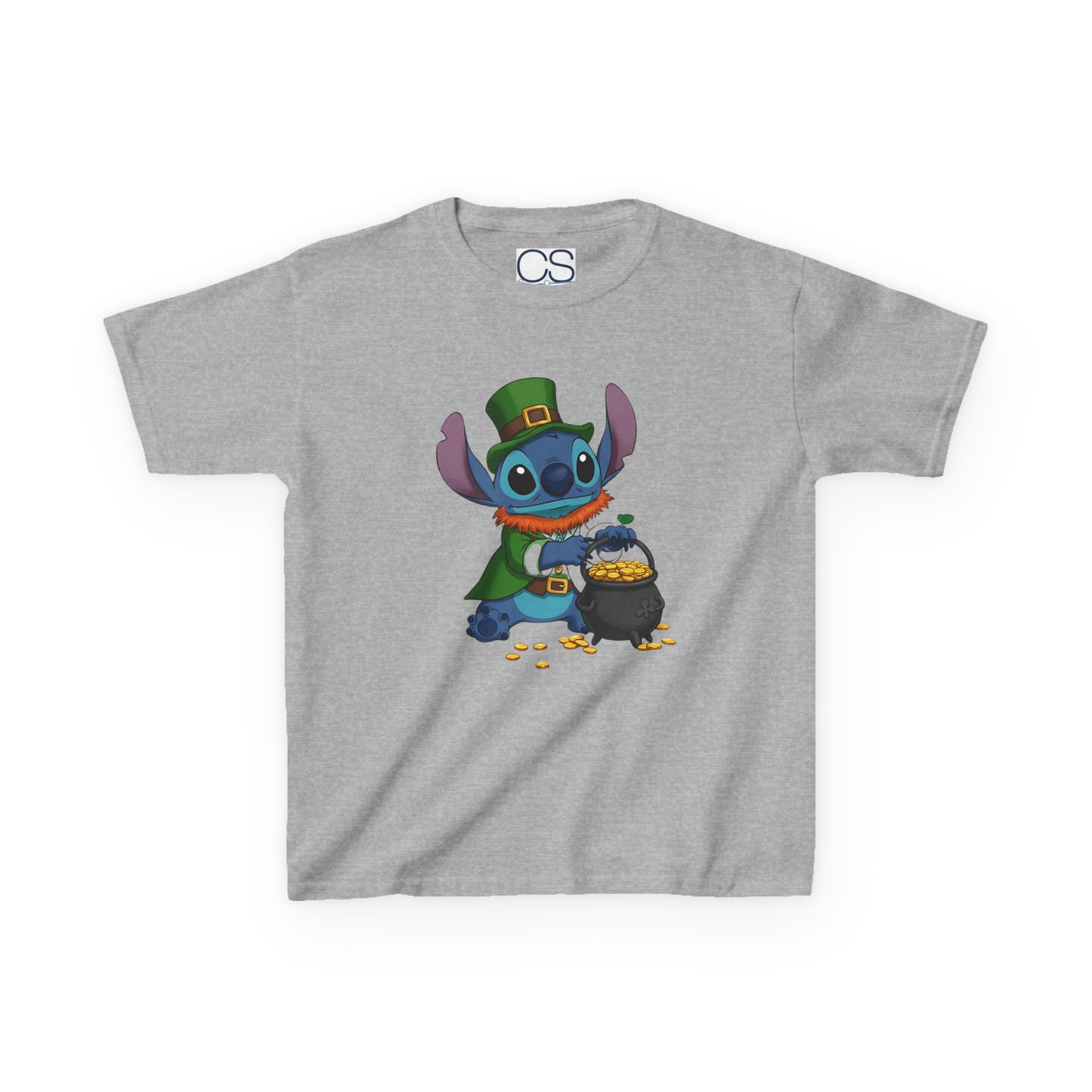 Disney Stitch St. Patrick's Day Kids Heavy Cotton T-Shirt - Lucky Stitch Tee
