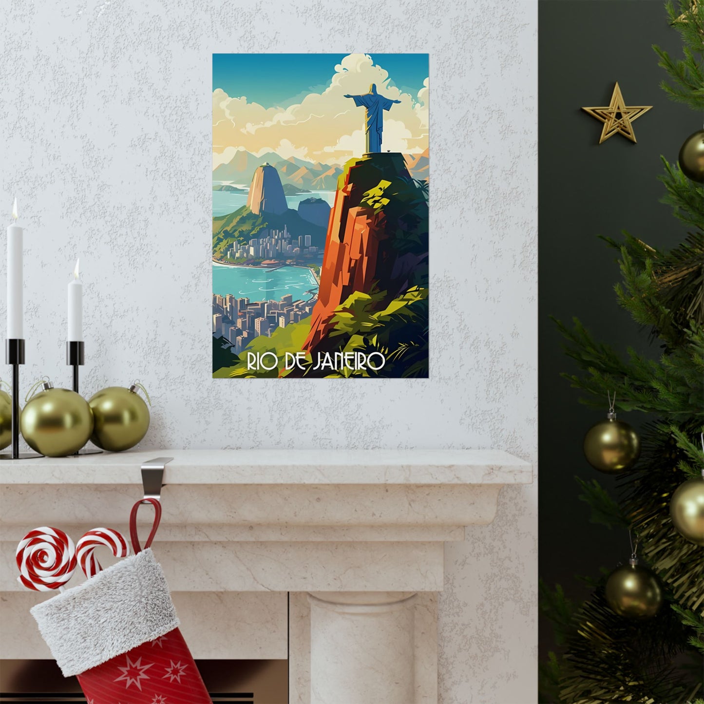 Rio de Janeiro Vintage Travel Poster