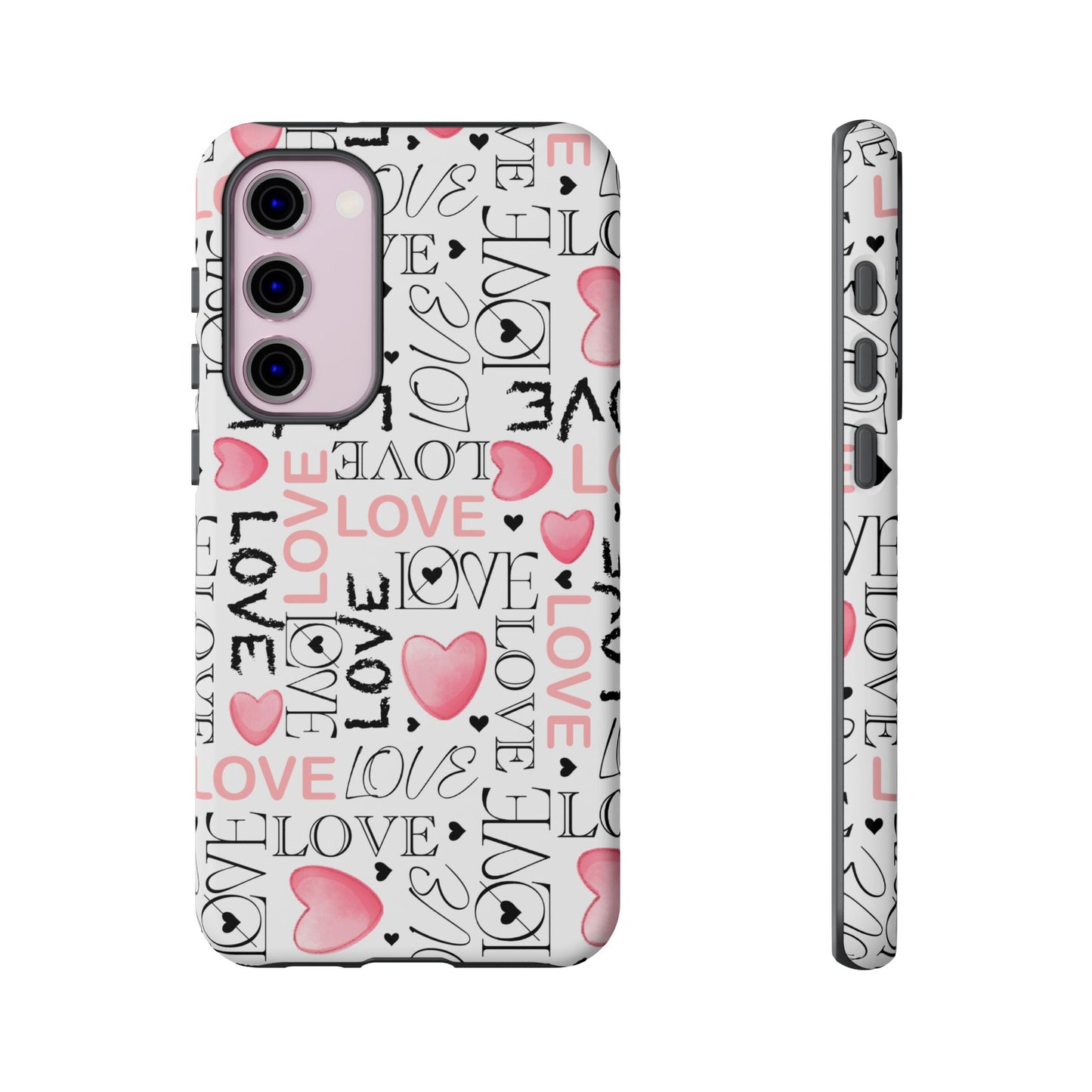 Love Typography-Themed Durable Phone Case