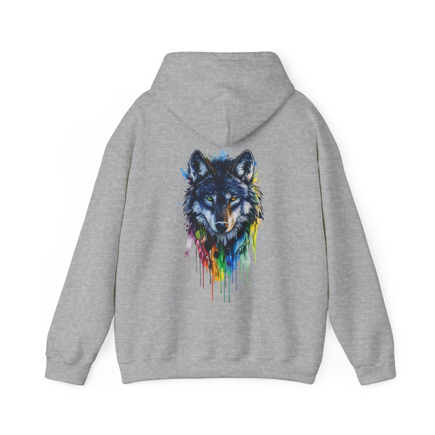 Vibrant Wolf Graphic Hooded Sweatshirt