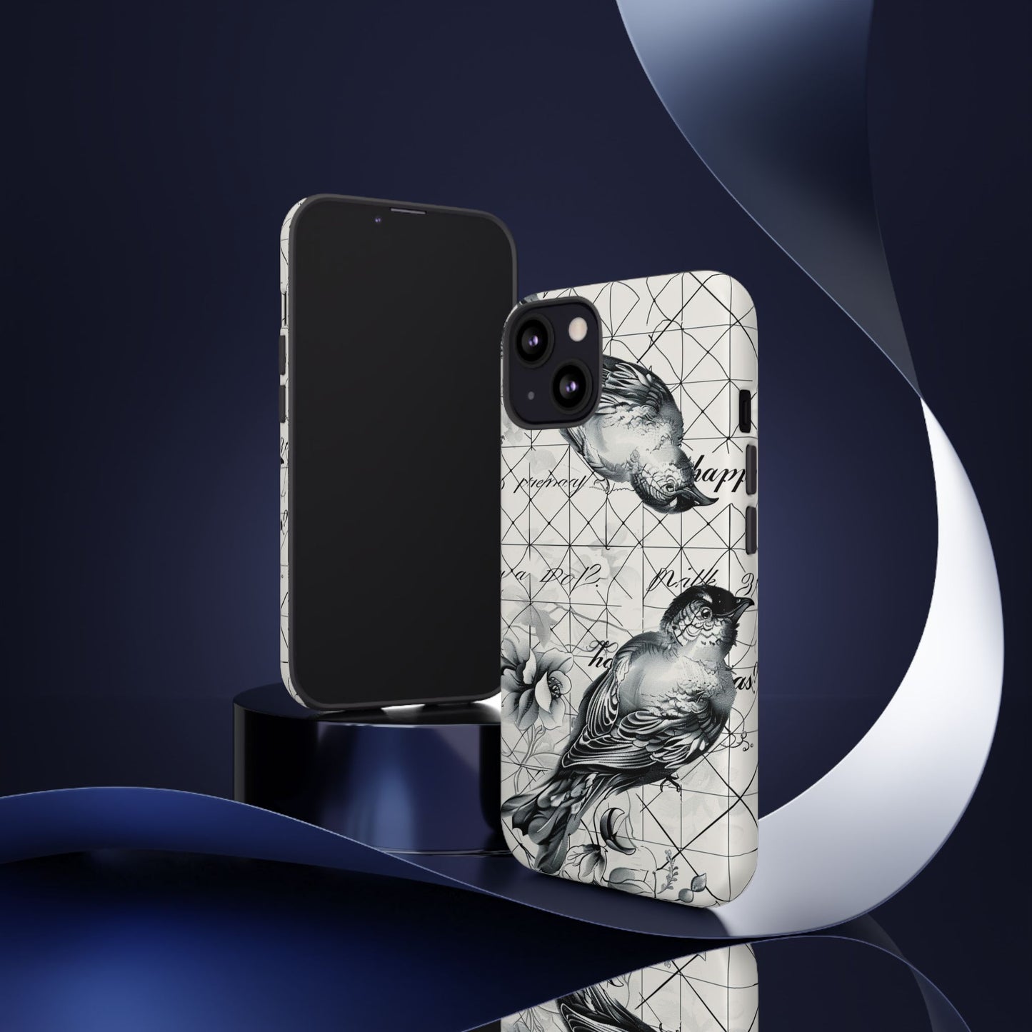 Monochrome Bird Elegance Durable Phone Case
