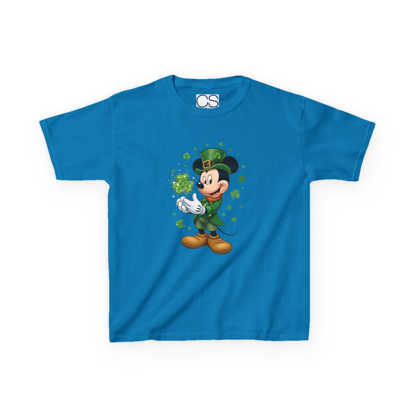 Kids St. Patrick's Day Mickey Mouse Heavy Cotton T-Shirt
