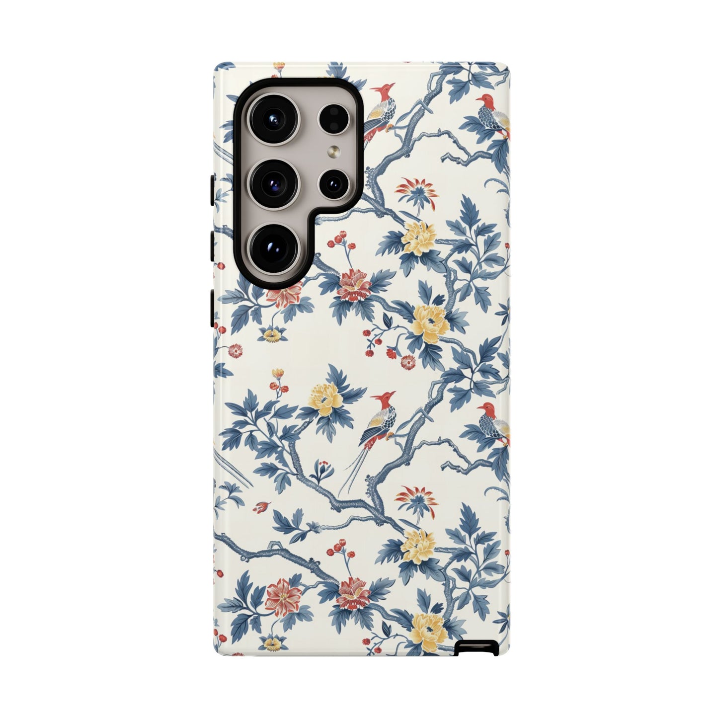 Elegant Chinoiserie-Patterned Protective Phone Case