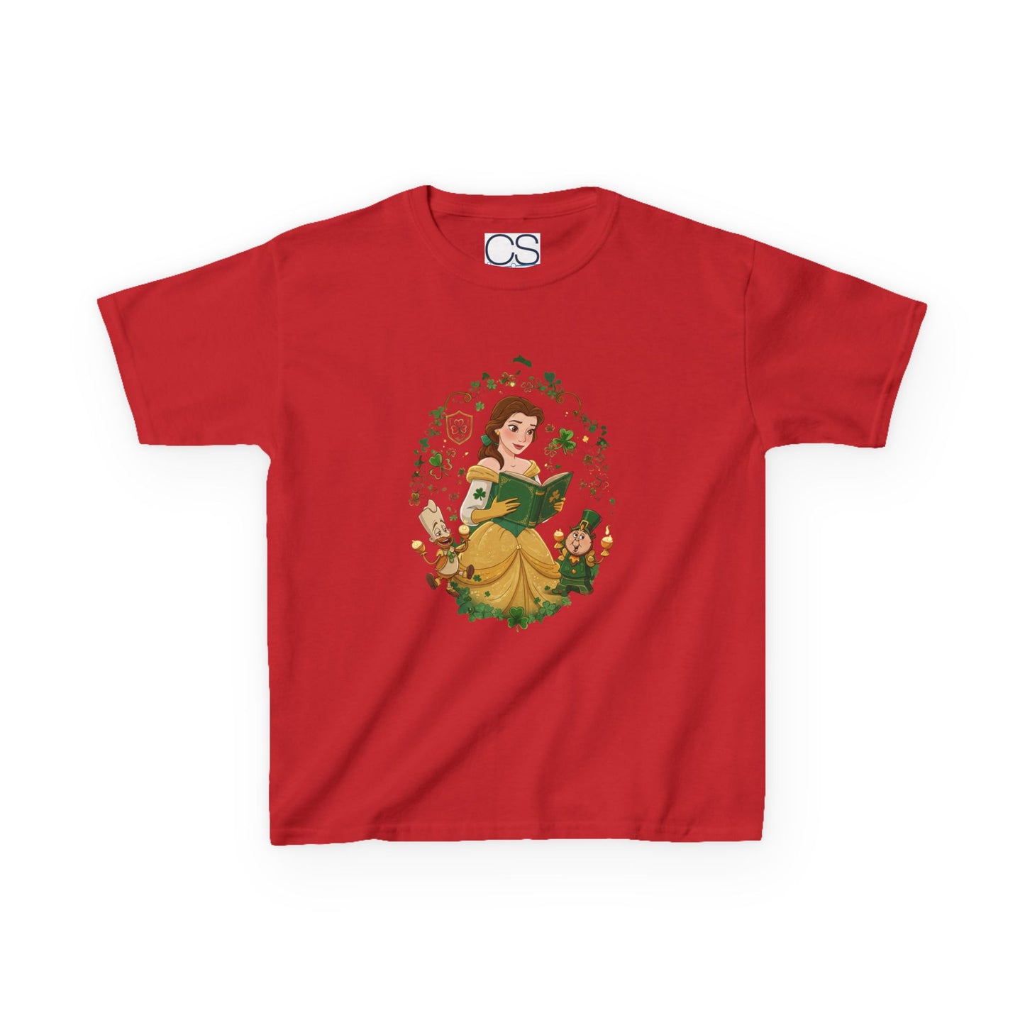 Disney Belle St. Patrick's Day Kids Heavy Cotton T-Shirt