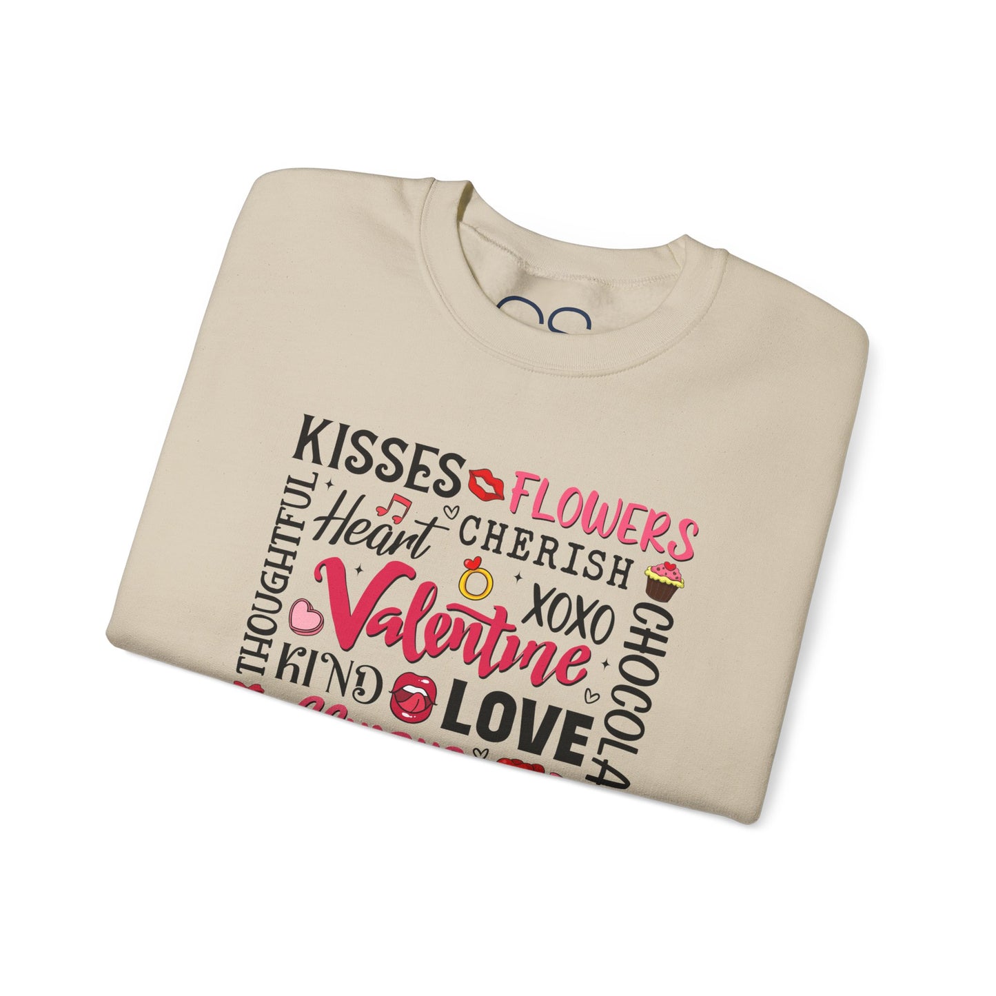 Valentine's Day Word Art Sweatshirt Crewneck Sweatshirt