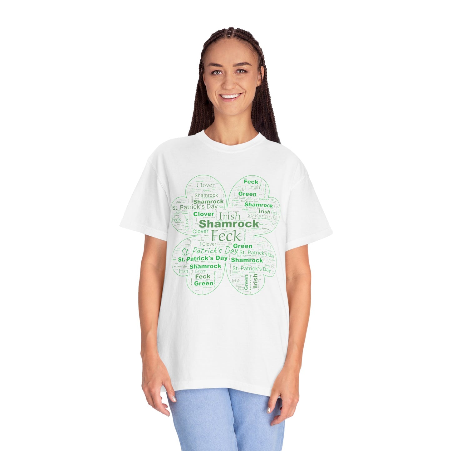 Irish Shamrock Clover Word Art T-Shirt
